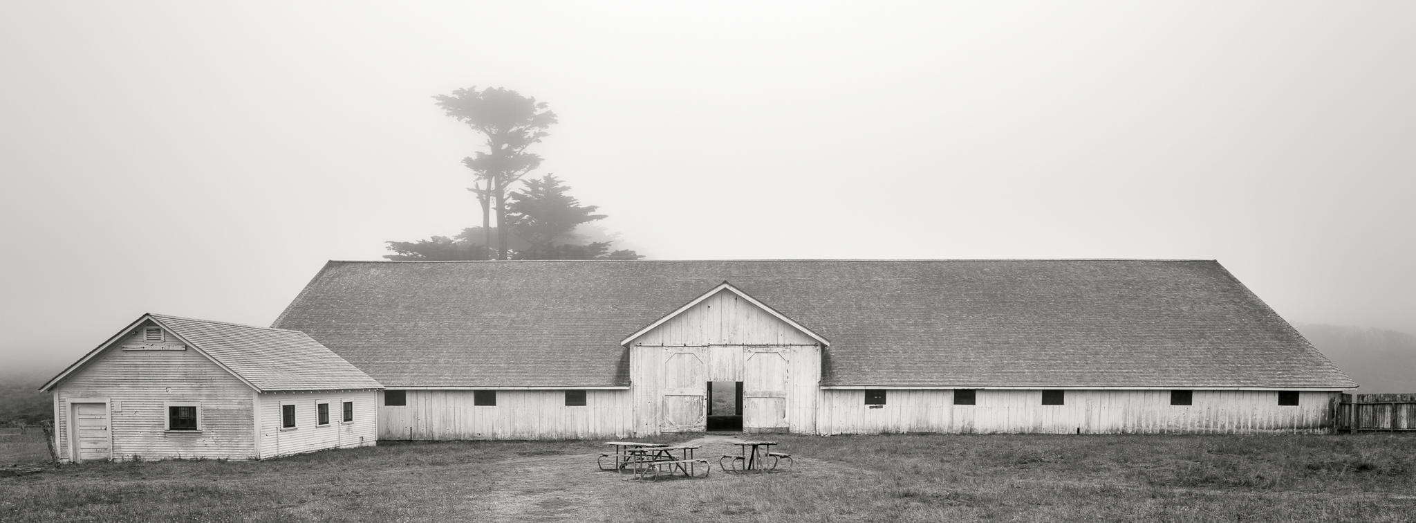 Hay Barn in Fog